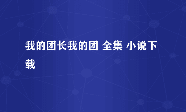 我的团长我的团 全集 小说下载