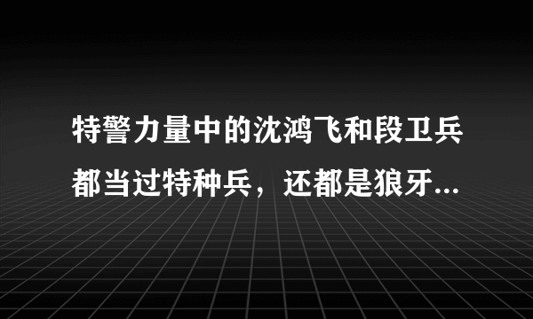 特警力量中的沈鸿飞和段卫兵都当过特种兵，还都是狼牙特战队，他们怎么都不认识啊？