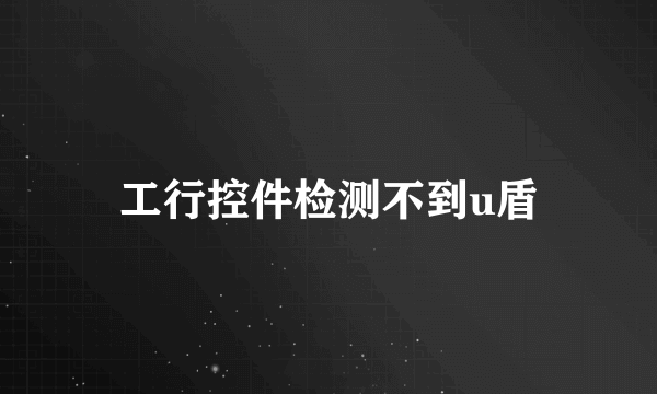 工行控件检测不到u盾