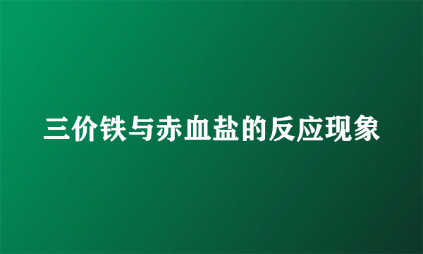 三价铁与赤血盐的反应现象