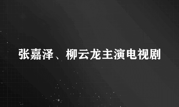 张嘉泽、柳云龙主演电视剧