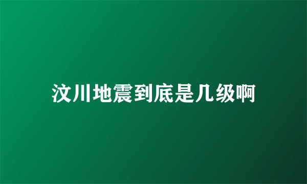 汶川地震到底是几级啊