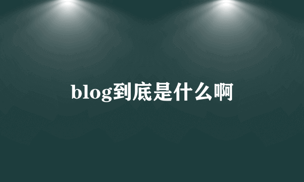 blog到底是什么啊