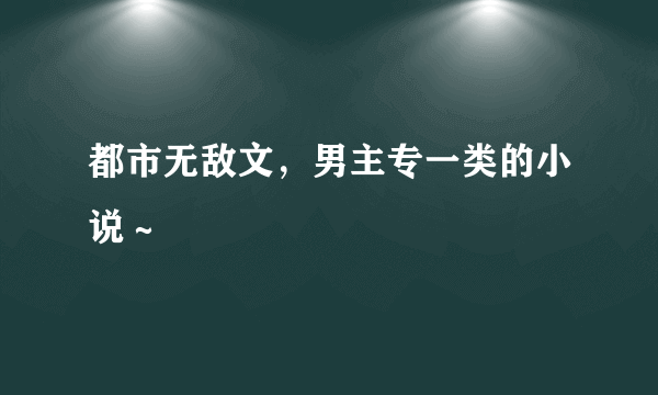 都市无敌文，男主专一类的小说～