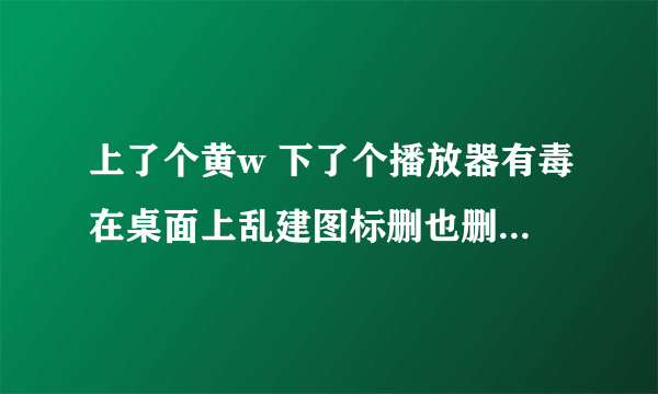 上了个黄w 下了个播放器有毒在桌面上乱建图标删也删不走怎么办