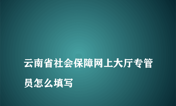 
云南省社会保障网上大厅专管员怎么填写

