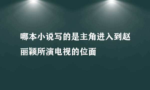 哪本小说写的是主角进入到赵丽颖所演电视的位面