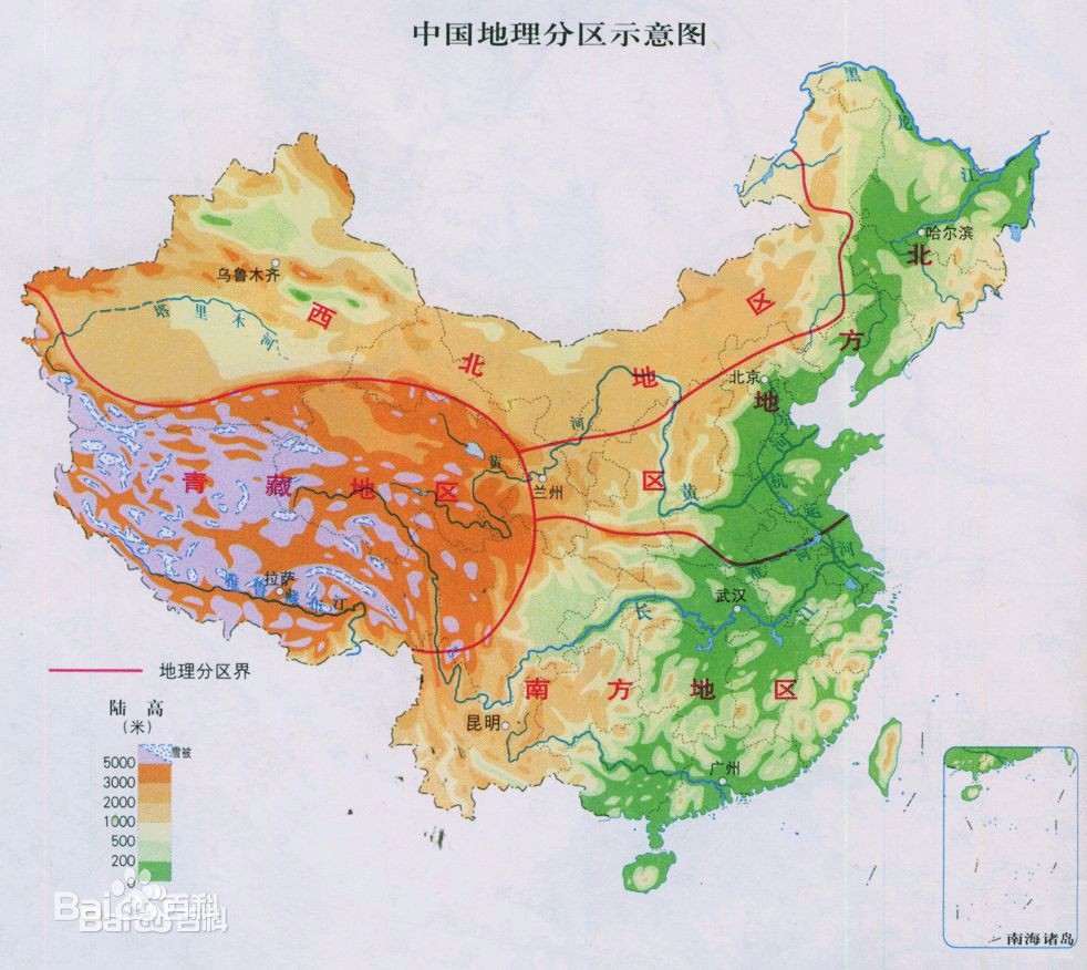 有没有地理南方和西北地区的思维导图?! 什么方面都可以