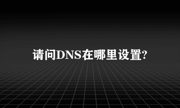 请问DNS在哪里设置?