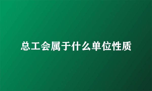 总工会属于什么单位性质