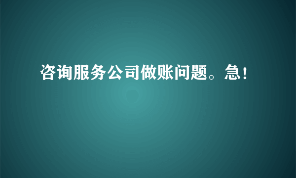 咨询服务公司做账问题。急！