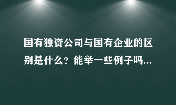 国有独资公司与国有企业的区别是什么？能举一些例子吗？谢谢！