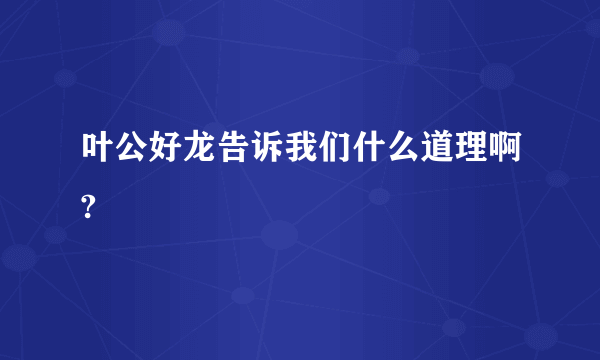 叶公好龙告诉我们什么道理啊?