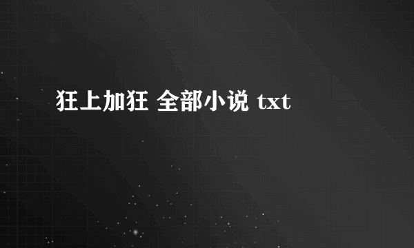 狂上加狂 全部小说 txt