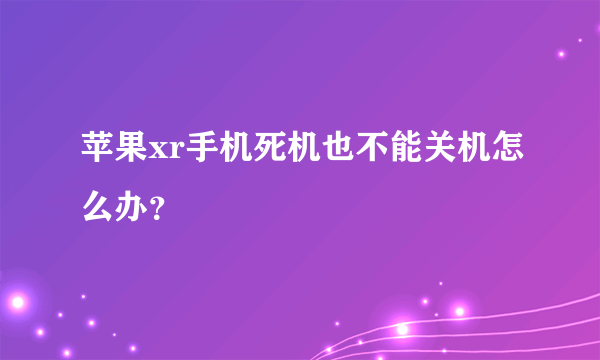 苹果xr手机死机也不能关机怎么办？