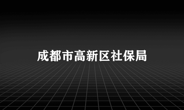 成都市高新区社保局