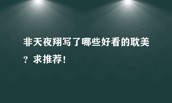 非天夜翔写了哪些好看的耽美？求推荐！