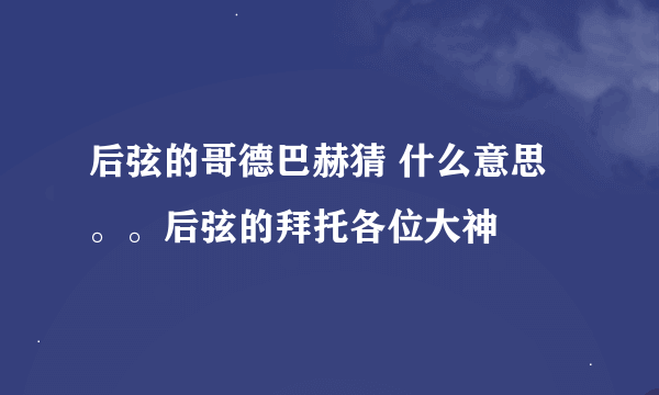 后弦的哥德巴赫猜 什么意思。。后弦的拜托各位大神