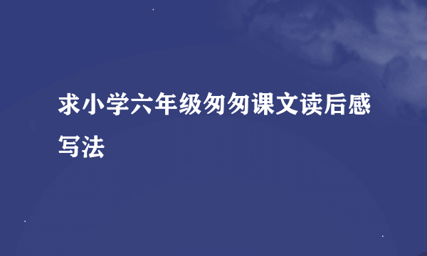 求小学六年级匆匆课文读后感写法