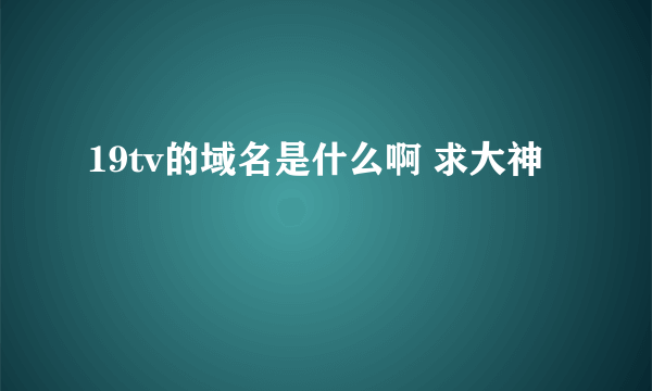 19tv的域名是什么啊 求大神