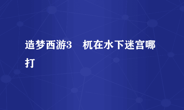 造梦西游3梼杌在水下迷宫哪打