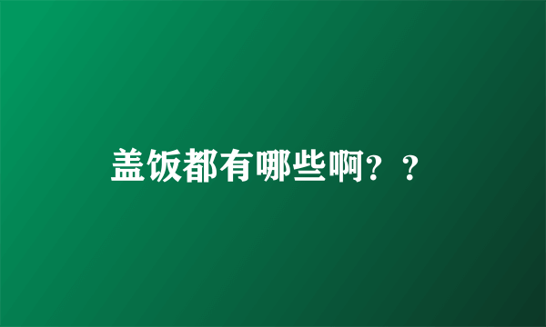 盖饭都有哪些啊？？