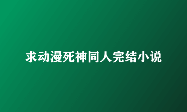 求动漫死神同人完结小说