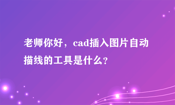 老师你好，cad插入图片自动描线的工具是什么？