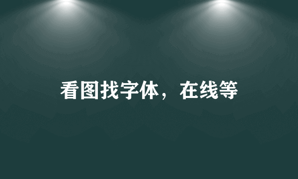 看图找字体，在线等